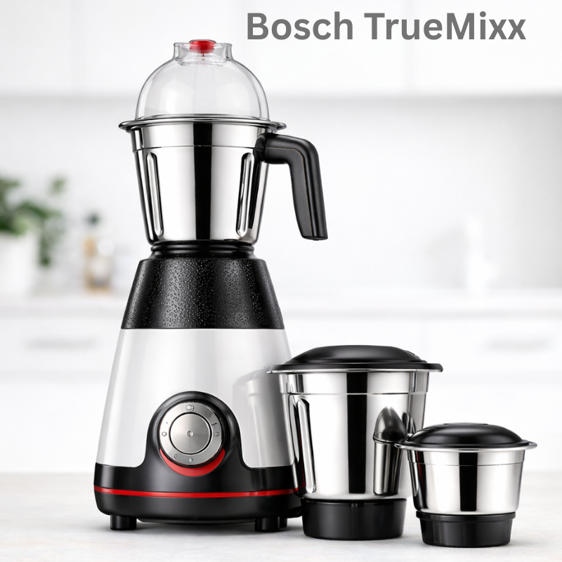 Bosch TrueMixx 750W mixer grinder with three stainless steel jars