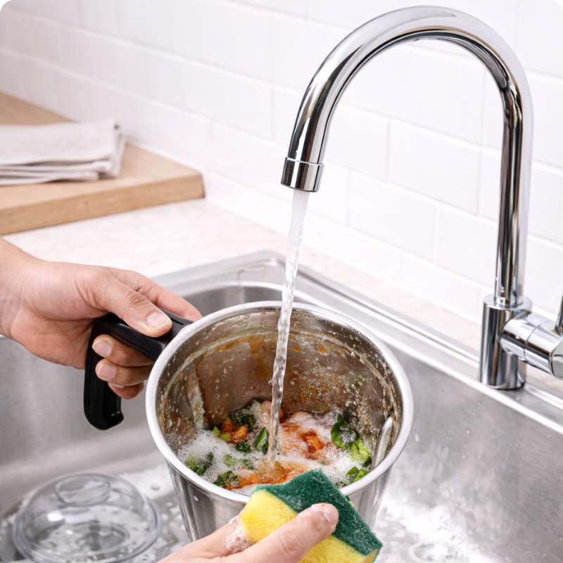 Cleaning mixer grinder jars after use