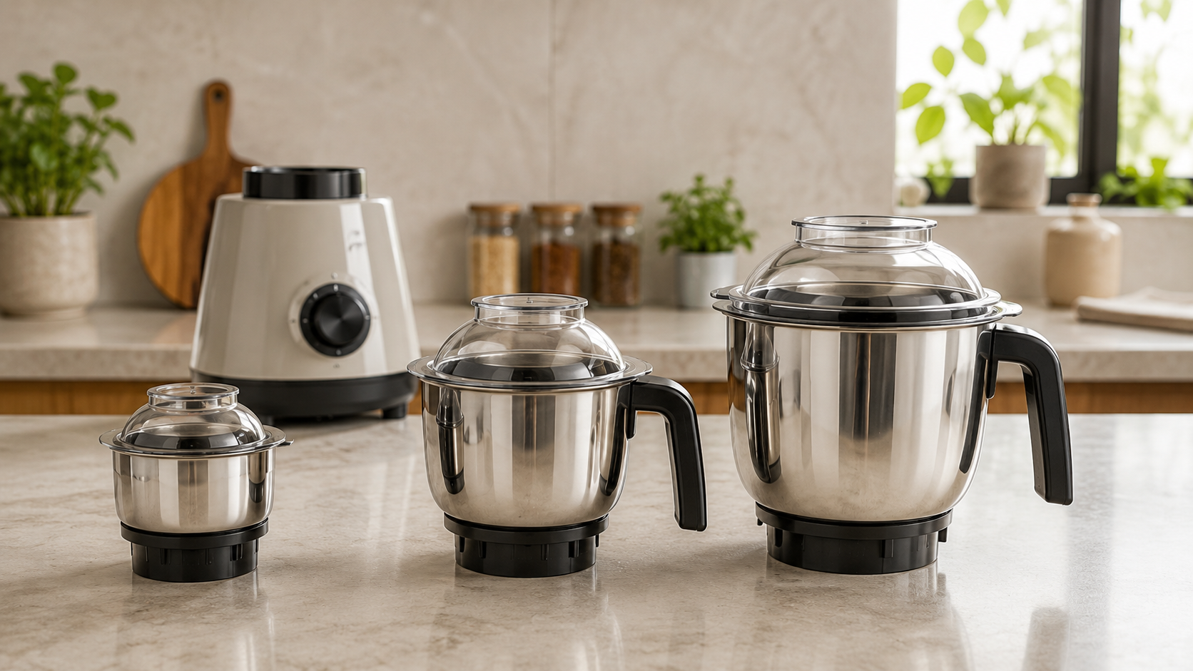 Different mixer grinder jar sizes for comparing batch capacity